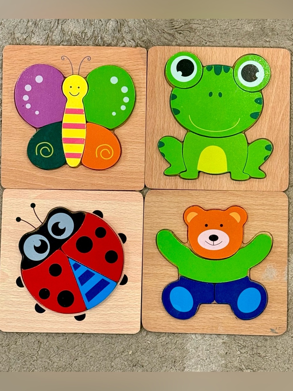 4 Pack Wooden Animal Puzzles